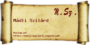 Mádli Szilárd névjegykártya